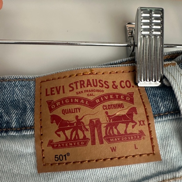 Levi’s 501 Two-Tone Denim Women Shorts High Rise Size 26 - Picture 5 of 8